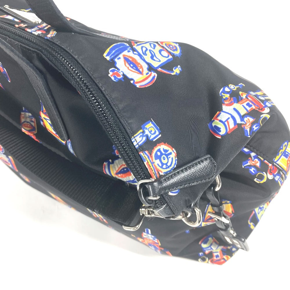PRADA Tote Bag Nylon black Shoulder Bag Crossbody robot mens Used Authentic
