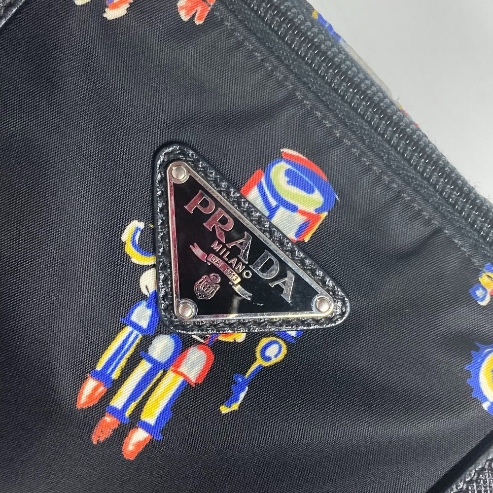 PRADA Tote Bag Nylon black Shoulder Bag Crossbody robot mens Used Authentic