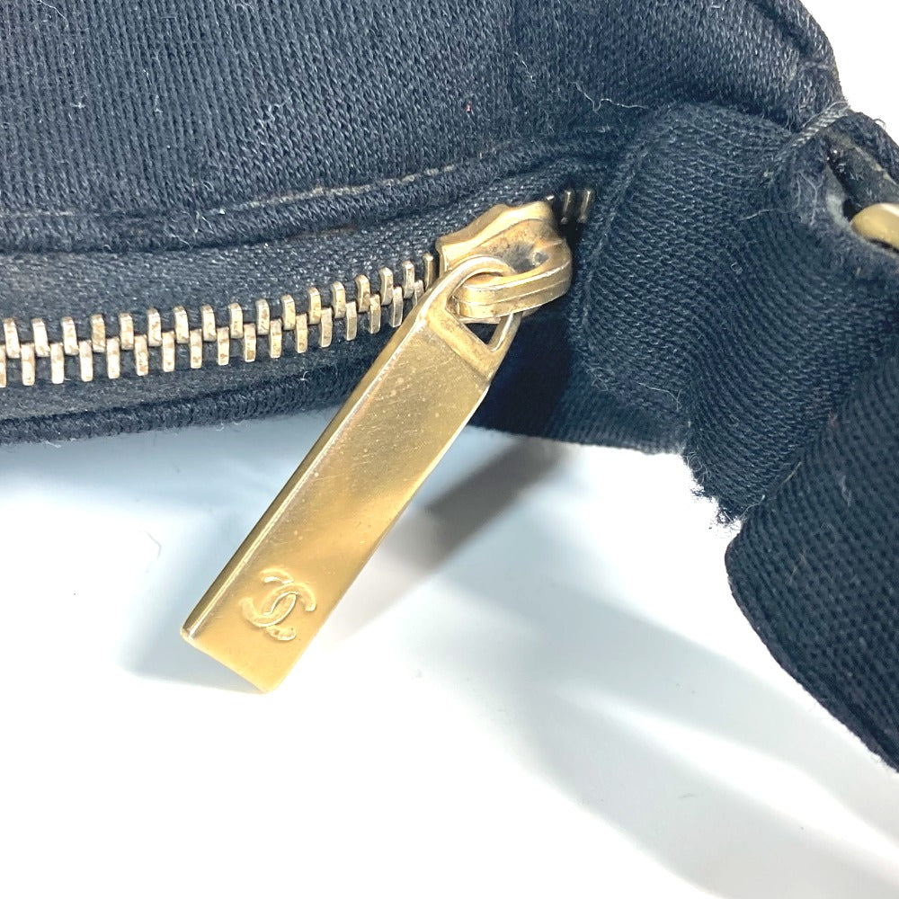 CHANEL Shoulder Bag Jersey black quilting logo chocolate bar CC COCO Mark Women Used Authentic