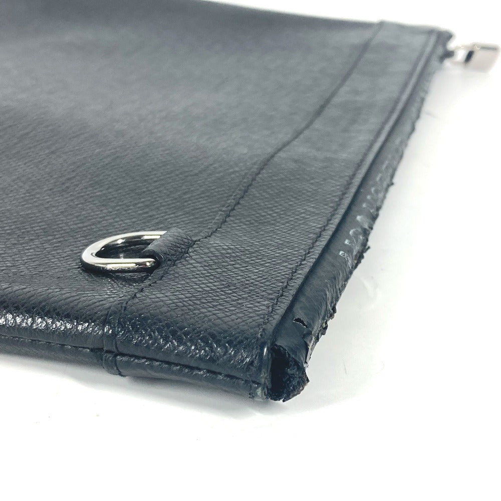 LOUIS VUITTON Clutch bag M30086 Taiga Leather black Taiga Pochette Apollo mens Used Authentic