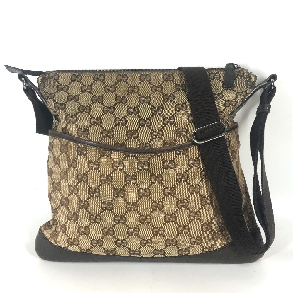 GUCCI Shoulder Bag 145857 GG canvas / leather beige GG unisex(Unisex) Used Authentic