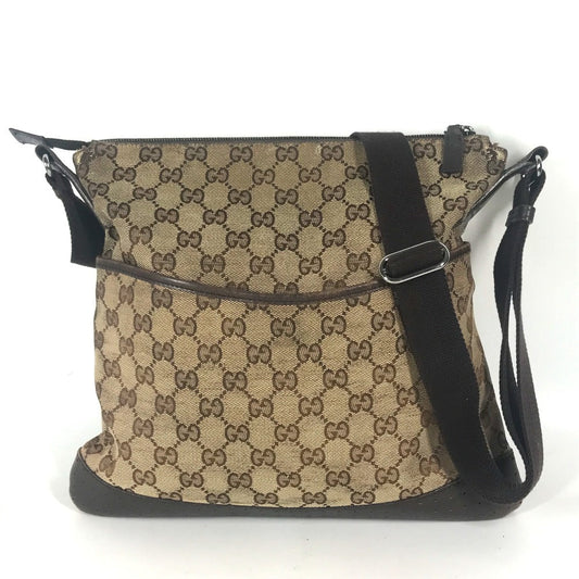 GUCCI Shoulder Bag 145857 GG canvas / leather beige GG unisex(Unisex) Used Authentic