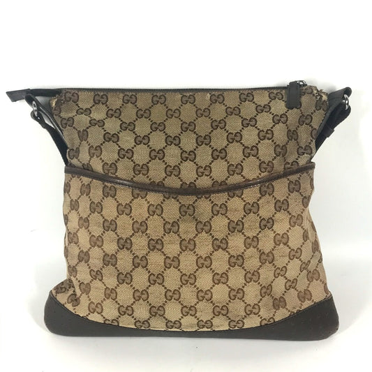 GUCCI Shoulder Bag 145857 GG canvas / leather beige GG unisex(Unisex) Used Authentic