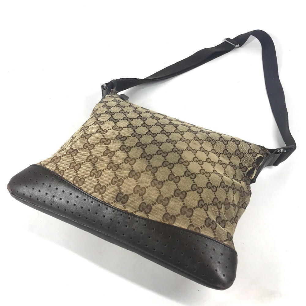 GUCCI Shoulder Bag 145857 GG canvas / leather beige GG unisex(Unisex) Used Authentic
