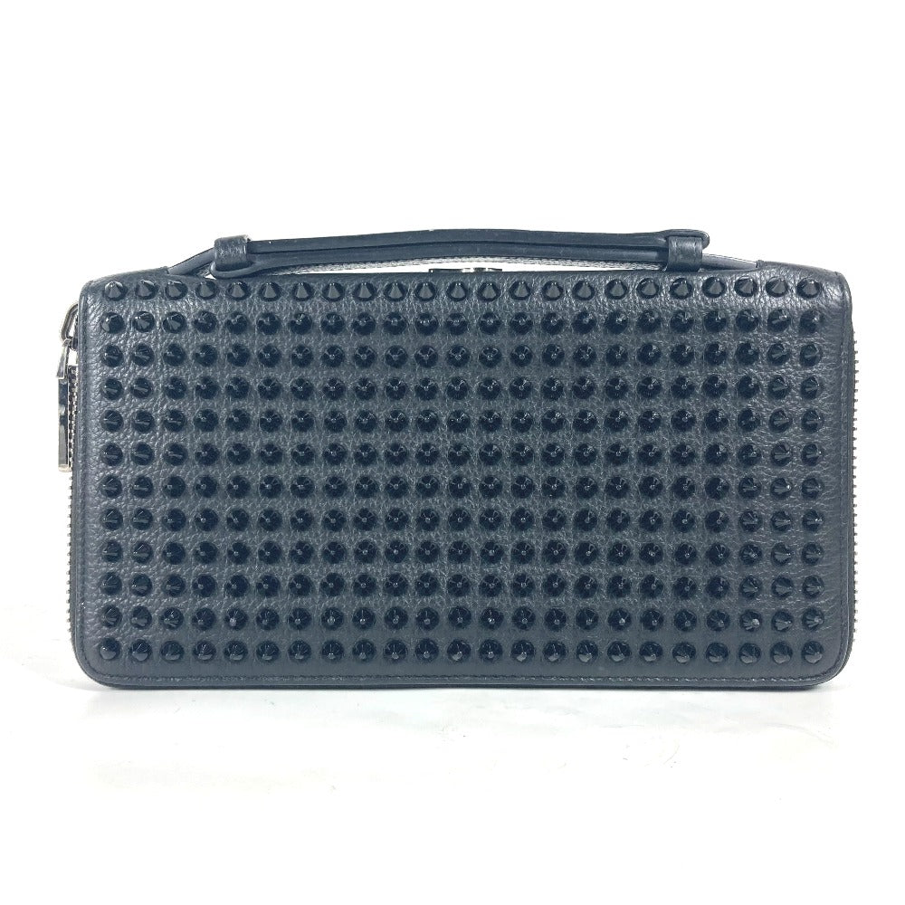 Christian Louboutin Long Wallet Purse 1165043 leather black bag handbag PANETTONE Panettone mens Used Authentic