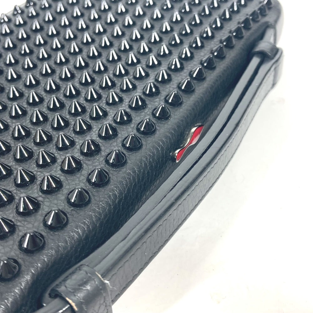 Christian Louboutin Long Wallet Purse 1165043 leather black bag handbag PANETTONE Panettone mens Used Authentic