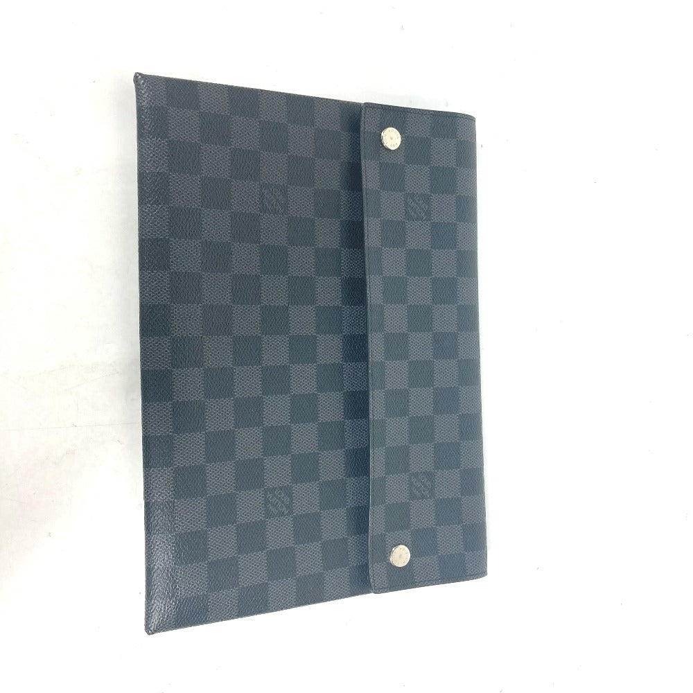 LOUIS VUITTON Clutch bag N60255 Damier Grafitto Canvas black Damier Grafitte Alpha triple pouch mens Used Authentic