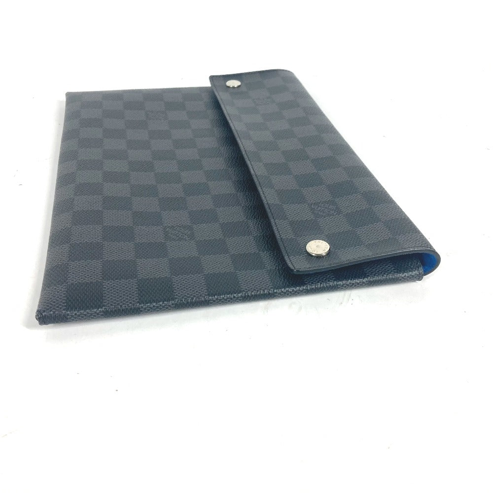 LOUIS VUITTON Clutch bag N60255 Damier Grafitto Canvas black Damier Grafitte Alpha triple pouch mens Used Authentic