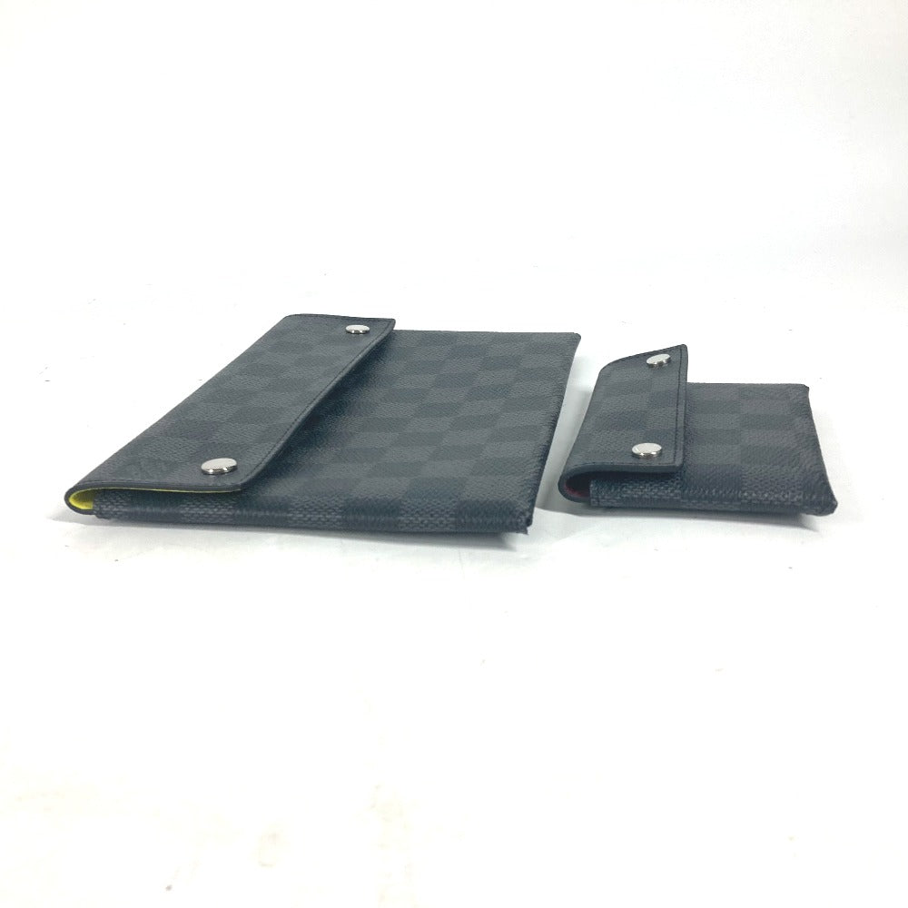 LOUIS VUITTON Clutch bag N60255 Damier Grafitto Canvas black Damier Grafitte Alpha triple pouch mens Used Authentic