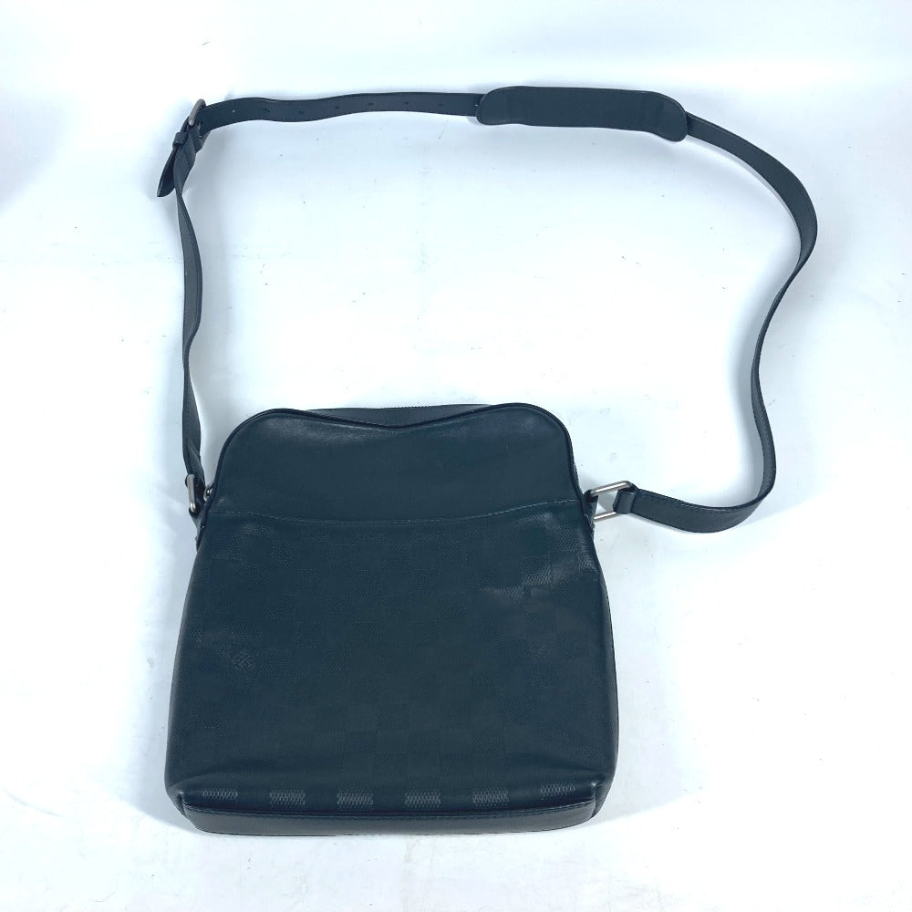 LOUIS VUITTON Shoulder Bag N23355 Damier Anfini Leather black Damier Anfini Pochette District mens Used Authentic