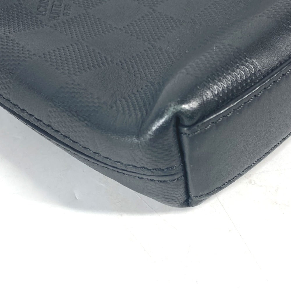 LOUIS VUITTON Shoulder Bag N23355 Damier Anfini Leather black Damier Anfini Pochette District mens Used Authentic