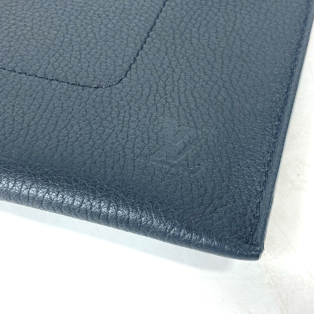 LOUIS VUITTON Clutch bag M62250 Taurillon Clemence Leather black LV logo pochette envelope mens Used Authentic