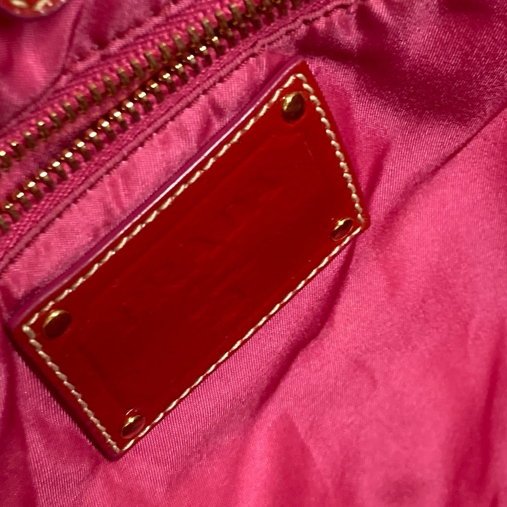 PRADA Shoulder Bag Nylon, enamel pink logo Women Used Authentic