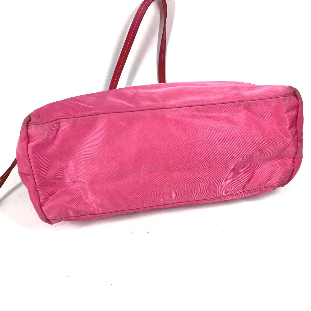 PRADA Shoulder Bag Nylon, enamel pink logo Women Used Authentic