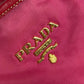 PRADA Shoulder Bag Nylon, enamel pink logo Women Used Authentic
