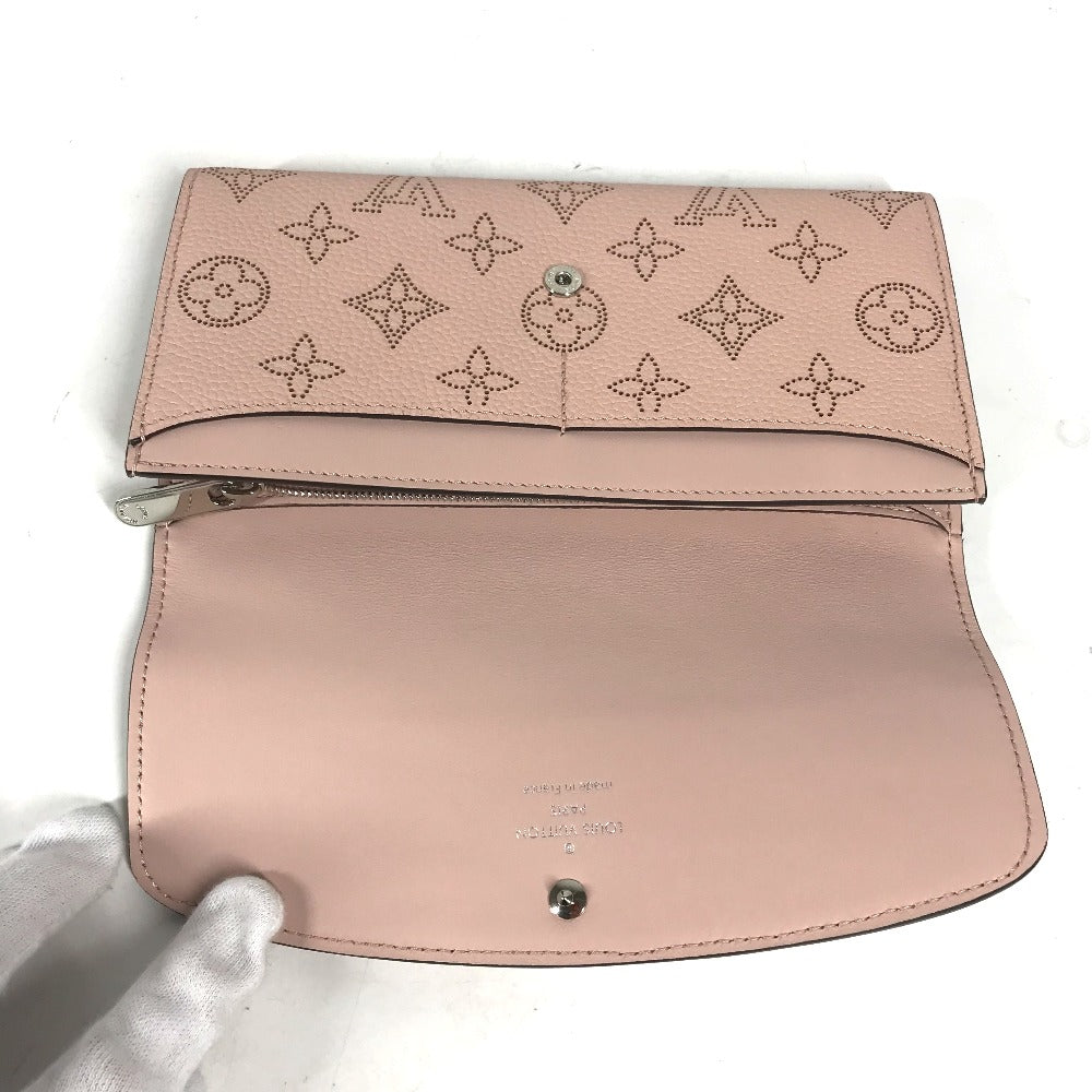 LOUIS VUITTON Long Wallet Purse M60145 monogram mahina leather pink Monogram Mahina Portefeuille Iris