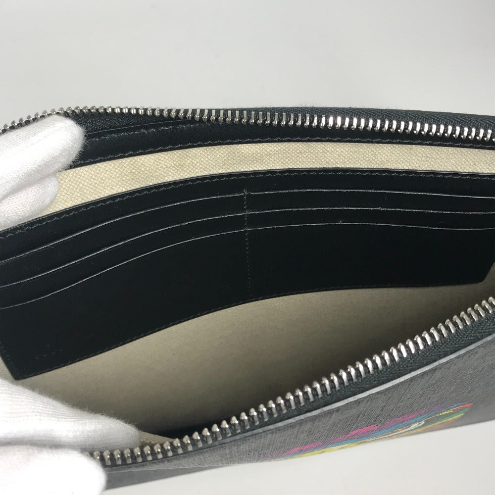 GUCCI Clutch bag 547084 GG Supreme canvas, leather black GG Supreme BESTIARY unisex(Unisex) Used Authentic