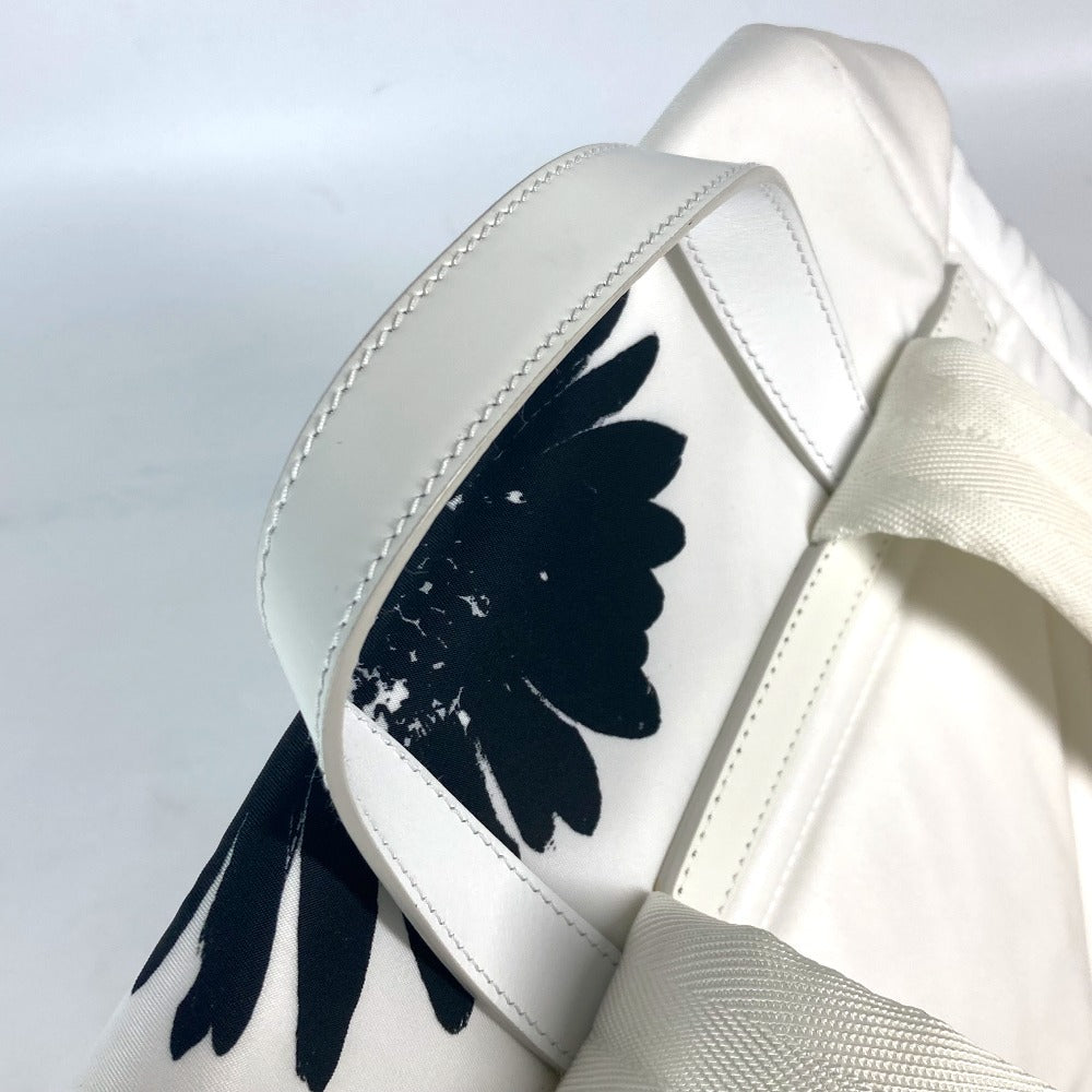 PRADA Backpack 1BZ07 Nylon white logo bicolor signeau print unisex(Unisex) Used Authentic