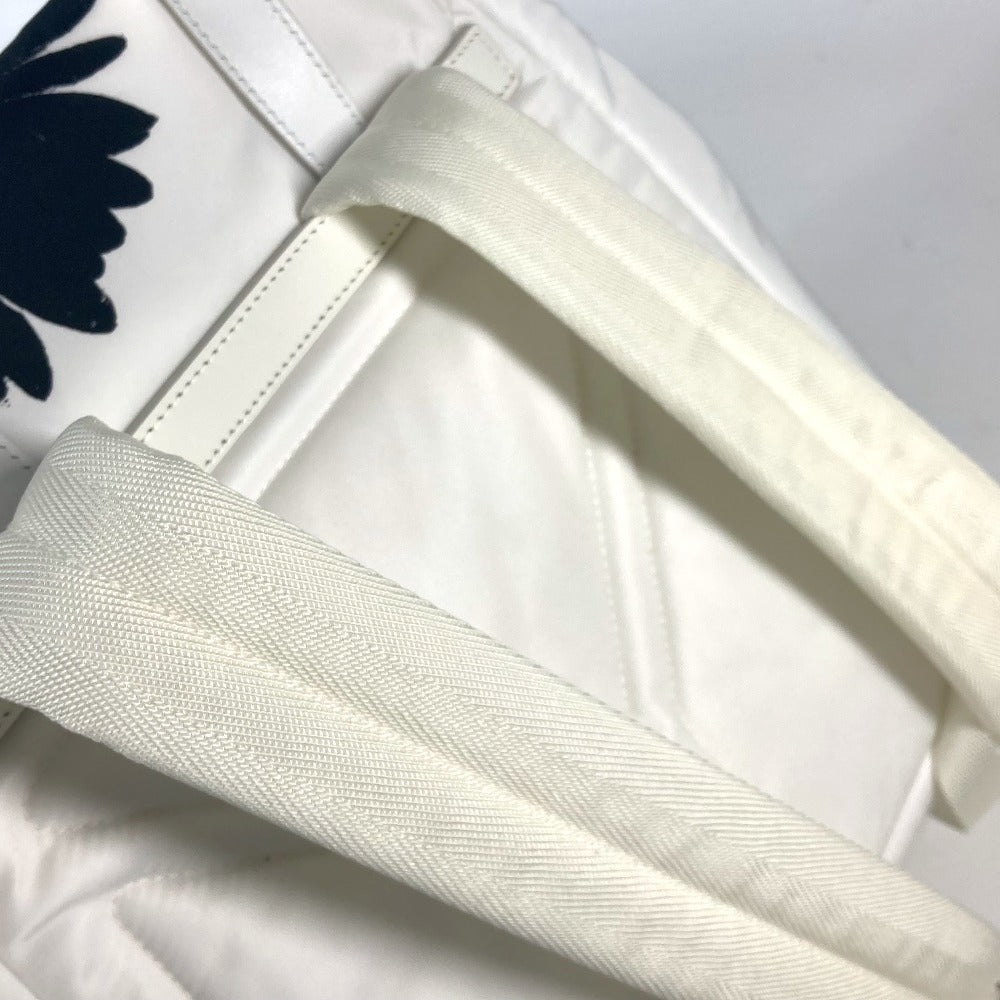 PRADA Backpack 1BZ07 Nylon white logo bicolor signeau print unisex(Unisex) Used Authentic