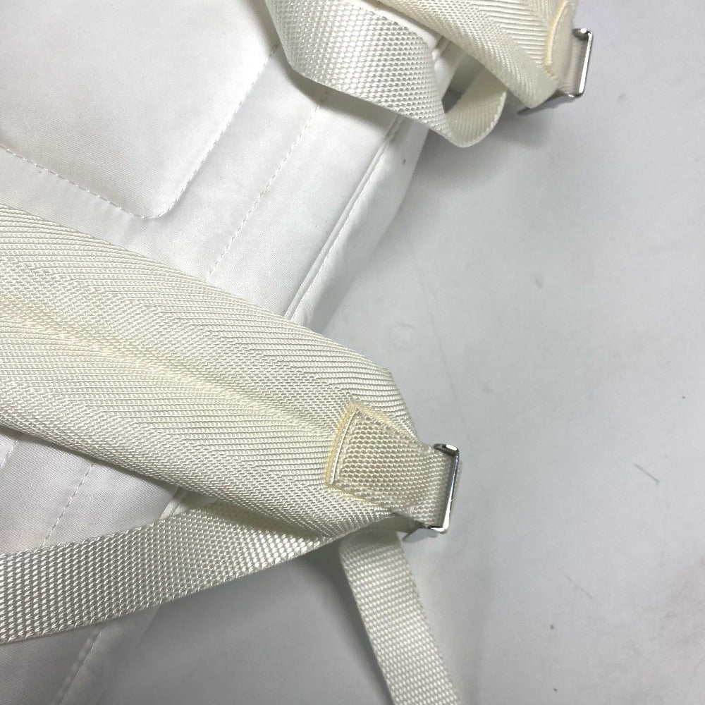 PRADA Backpack 1BZ07 Nylon white logo bicolor signeau print unisex(Unisex) Used Authentic