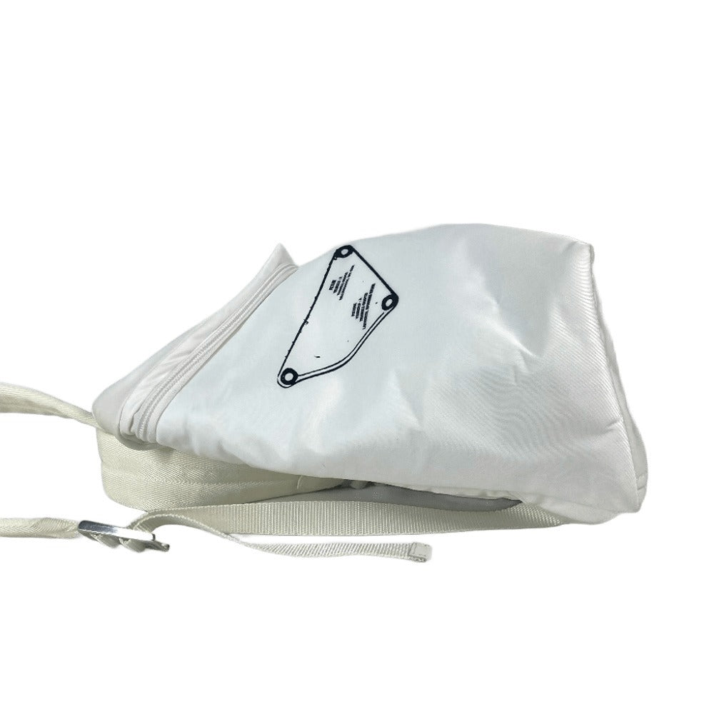 PRADA Backpack 1BZ07 Nylon white logo bicolor signeau print unisex(Unisex) Used Authentic