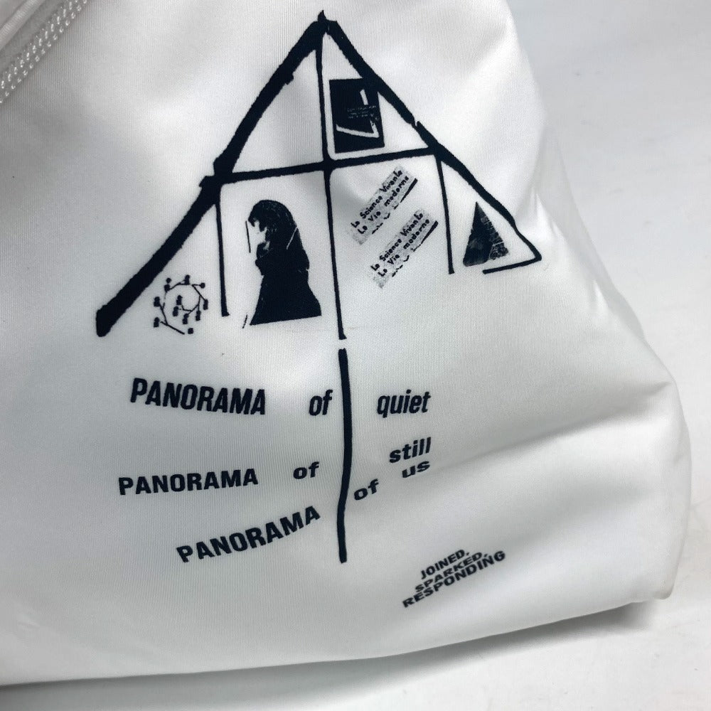 PRADA Backpack 1BZ07 Nylon white logo bicolor signeau print unisex(Unisex) Used Authentic
