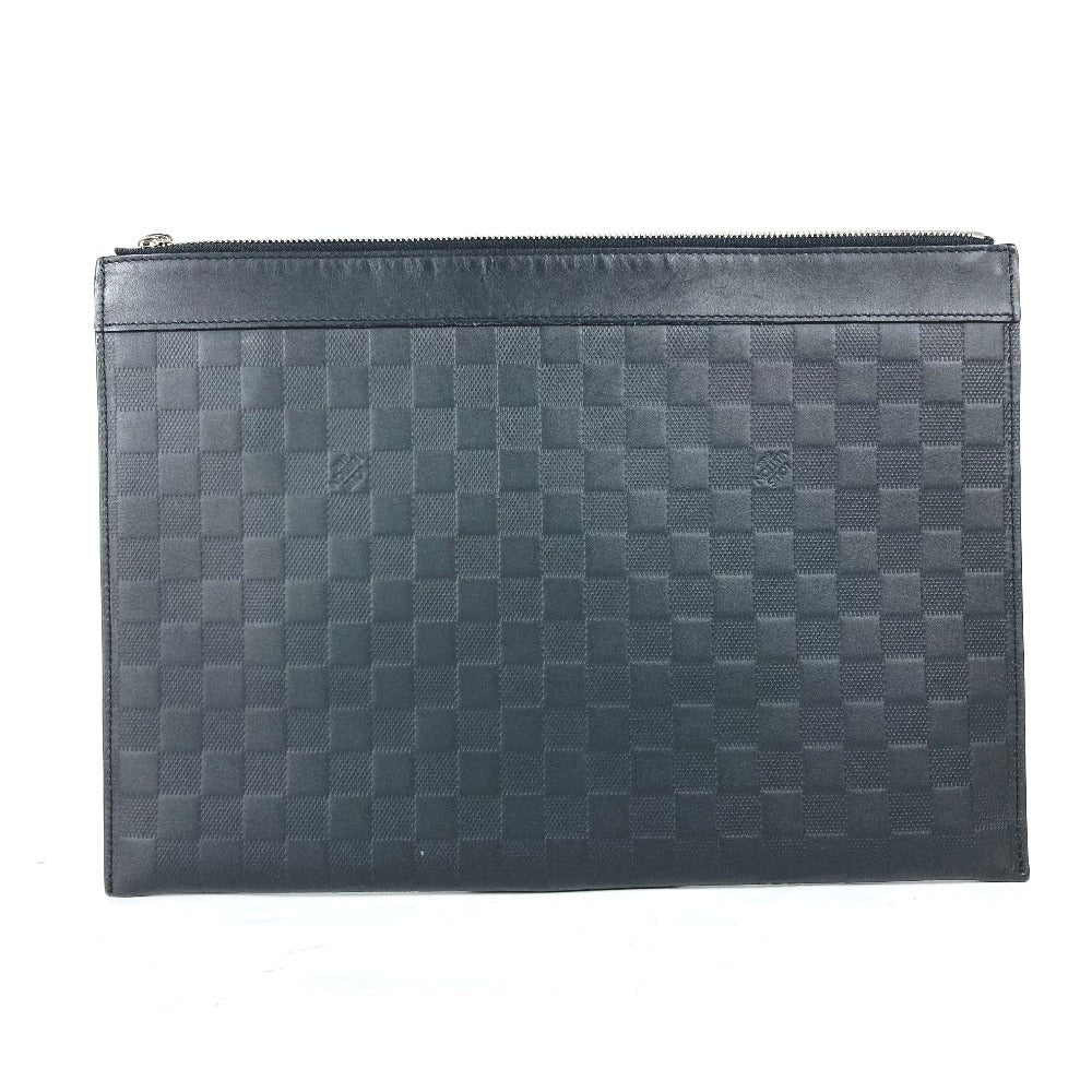 LOUIS VUITTON Clutch bag N60112 Damier Anfini Leather black Damier Anfini Pochette Discovery