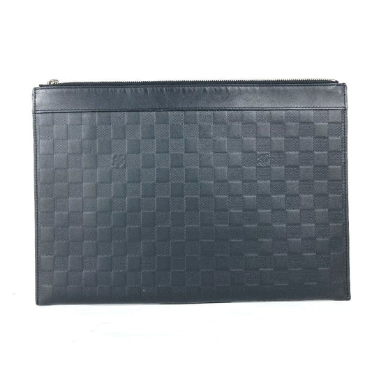 LOUIS VUITTON Clutch bag N60112 Damier Anfini Leather black Damier Anfini Pochette Discovery