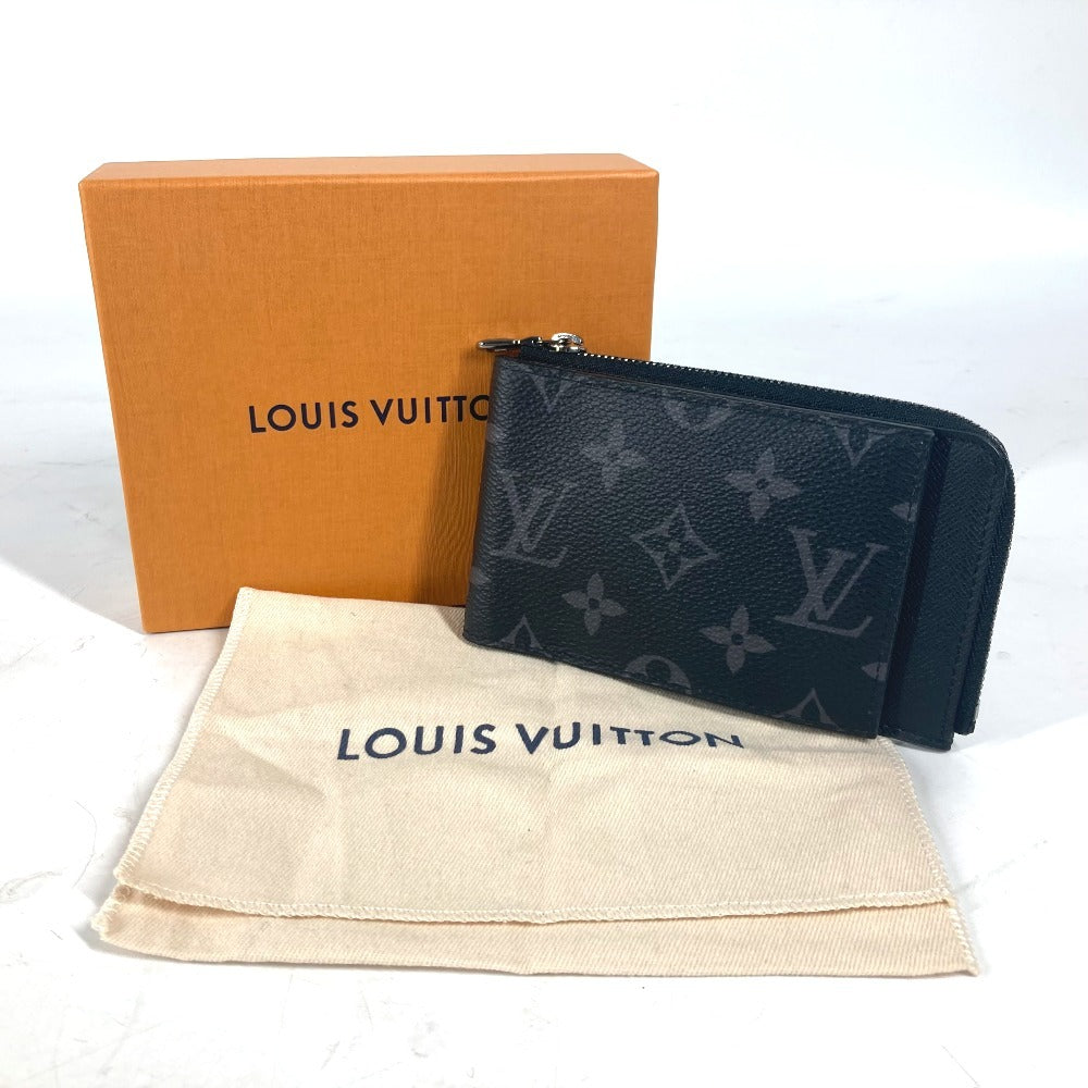 LOUIS VUITTON Folded wallet M81568 Monogram Eclipse Canvas black Monogram Eclipse hybrid wallet unisex(Unisex) Used Authentic