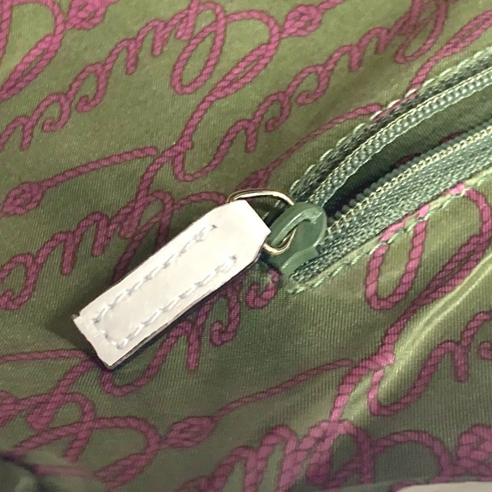 GUCCI Shoulder Bag 264216 Leather/nylon jacquard pink GG charm logo Women Used Authentic