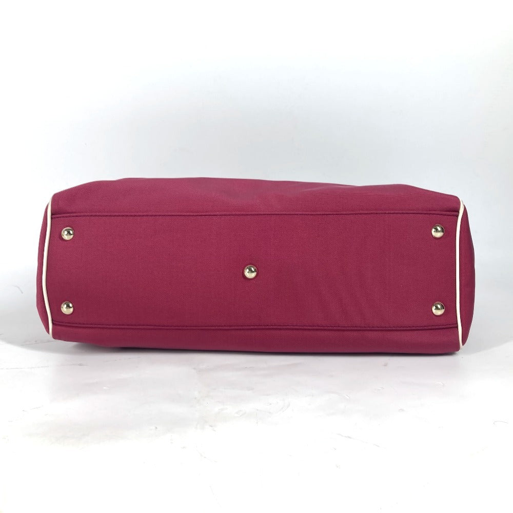 GUCCI Shoulder Bag 264216 Leather/nylon jacquard pink GG charm logo Women Used Authentic