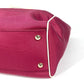 GUCCI Shoulder Bag 264216 Leather/nylon jacquard pink GG charm logo Women Used Authentic