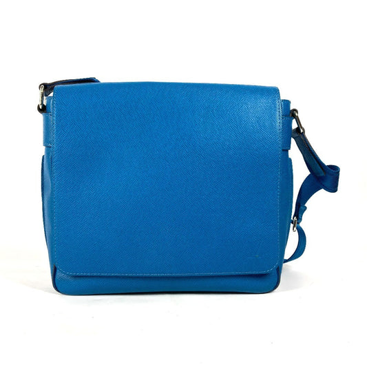 LOUIS VUITTON Shoulder Bag M32823 Taiga Leather blue Taiga Roman PM unisex(Unisex) Used Authentic