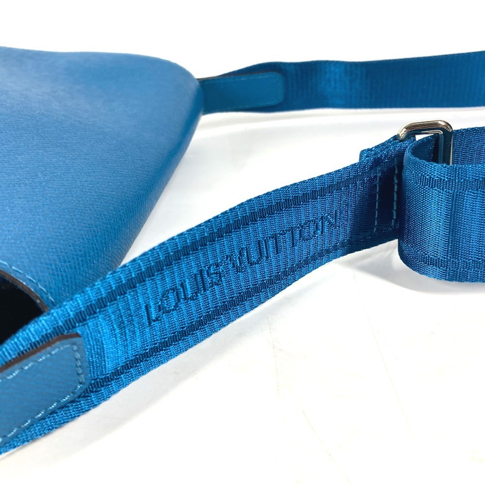 LOUIS VUITTON Shoulder Bag M32823 Taiga Leather blue Taiga Roman PM unisex(Unisex) Used Authentic