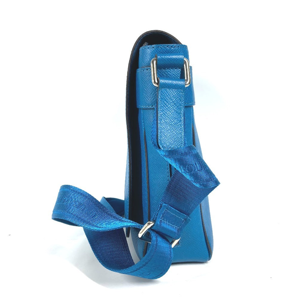 LOUIS VUITTON Shoulder Bag M32823 Taiga Leather blue Taiga Roman PM unisex(Unisex) Used Authentic