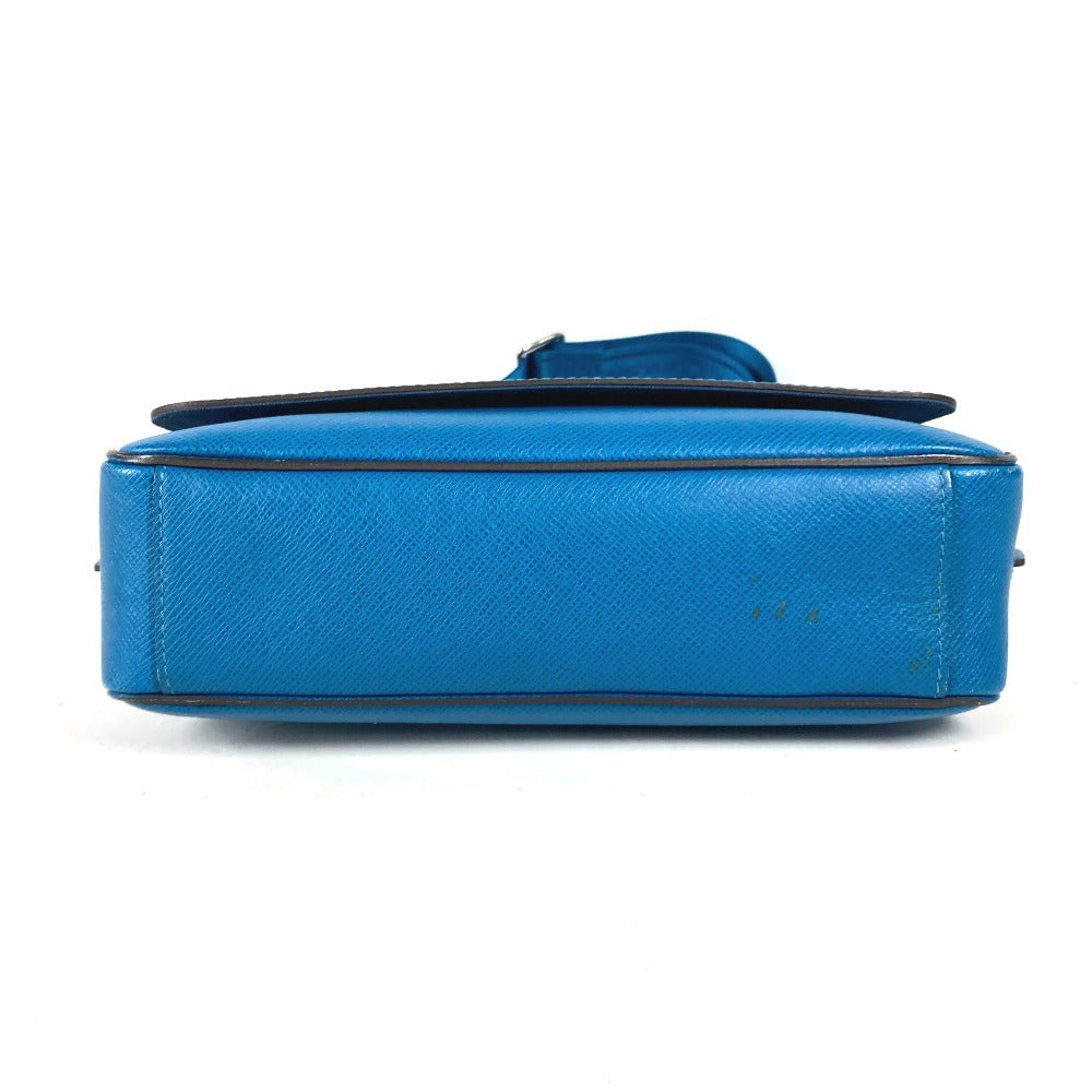 LOUIS VUITTON Shoulder Bag M32823 Taiga Leather blue Taiga Roman PM unisex(Unisex) Used Authentic