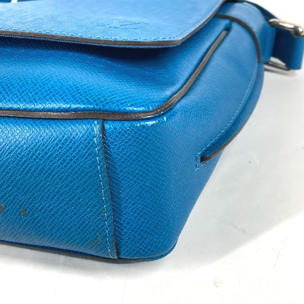 LOUIS VUITTON Shoulder Bag M32823 Taiga Leather blue Taiga Roman PM unisex(Unisex) Used Authentic