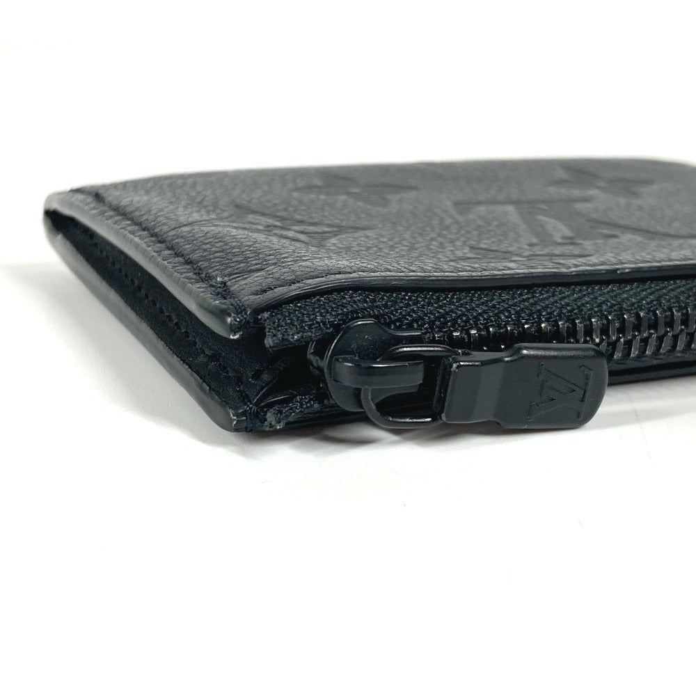 LOUIS VUITTON Coin case M82245 leather black Monogram shadow compact coin card holder mens(Unisex) Used Authentic