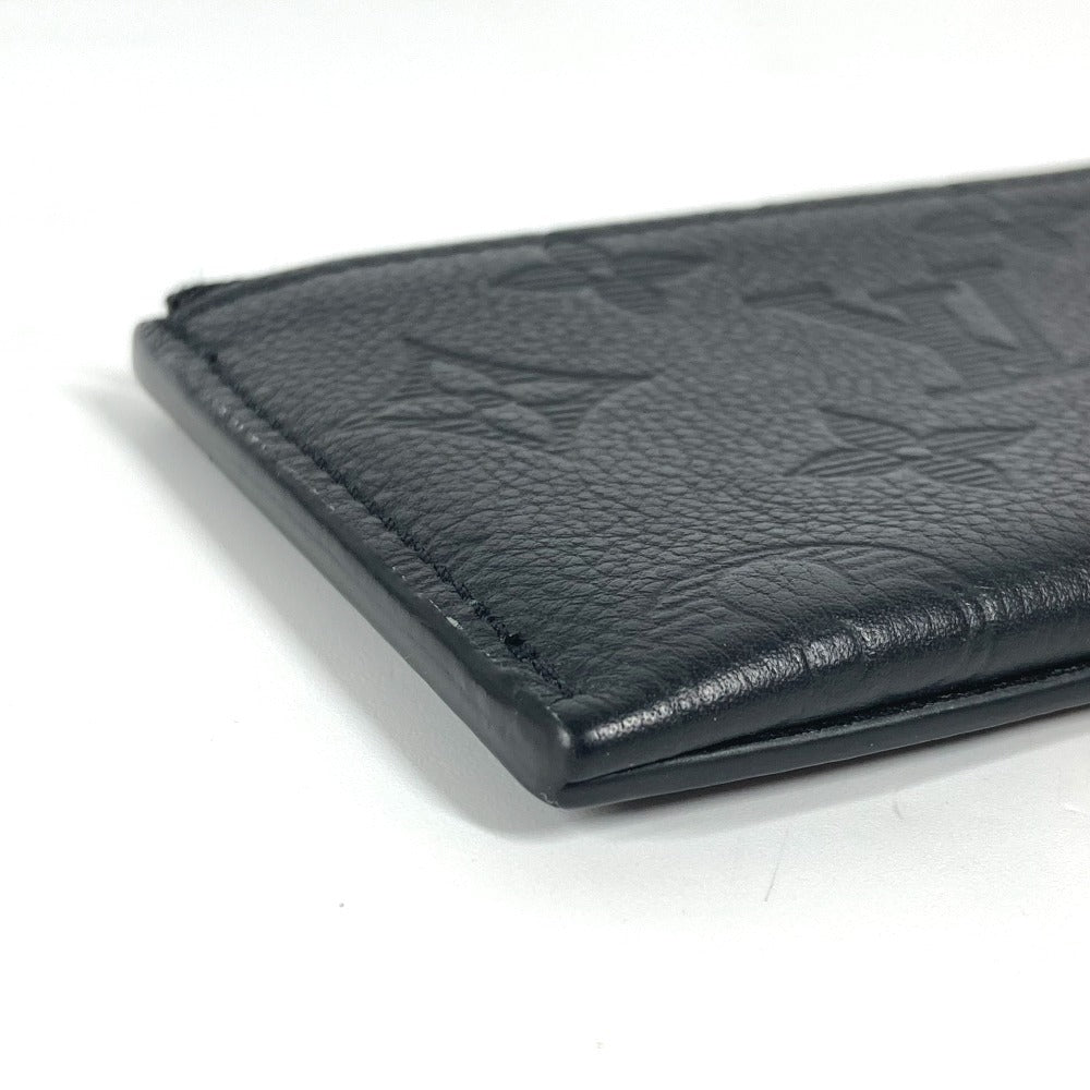 LOUIS VUITTON Coin case M82245 leather black Monogram shadow compact coin card holder mens(Unisex) Used Authentic