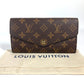 LOUIS VUITTON Long Wallet Purse M83580 Monogram canvas Brown Monogram Portefeuille�ESarah NM Women(Unisex) Used Authentic
