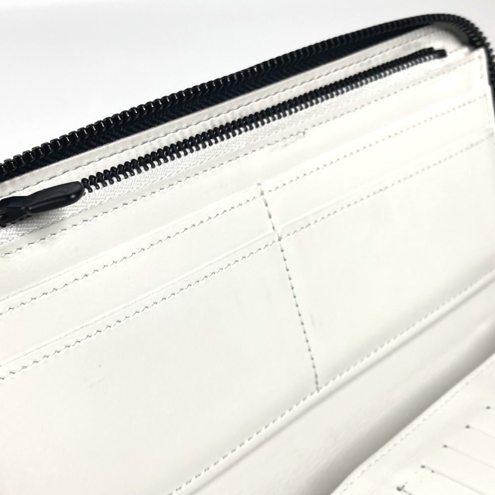 LOUIS VUITTON Long Wallet Purse M83381 leather white Monogram shadow Zippy Wallet Vertical unisex(Unisex) Used Authentic