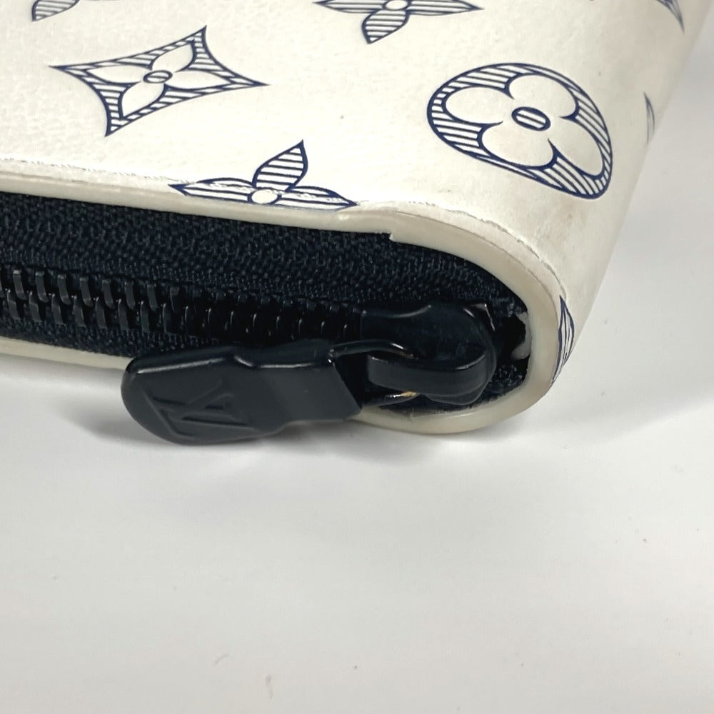 LOUIS VUITTON Long Wallet Purse M83381 leather white Monogram shadow Zippy Wallet Vertical unisex(Unisex) Used Authentic
