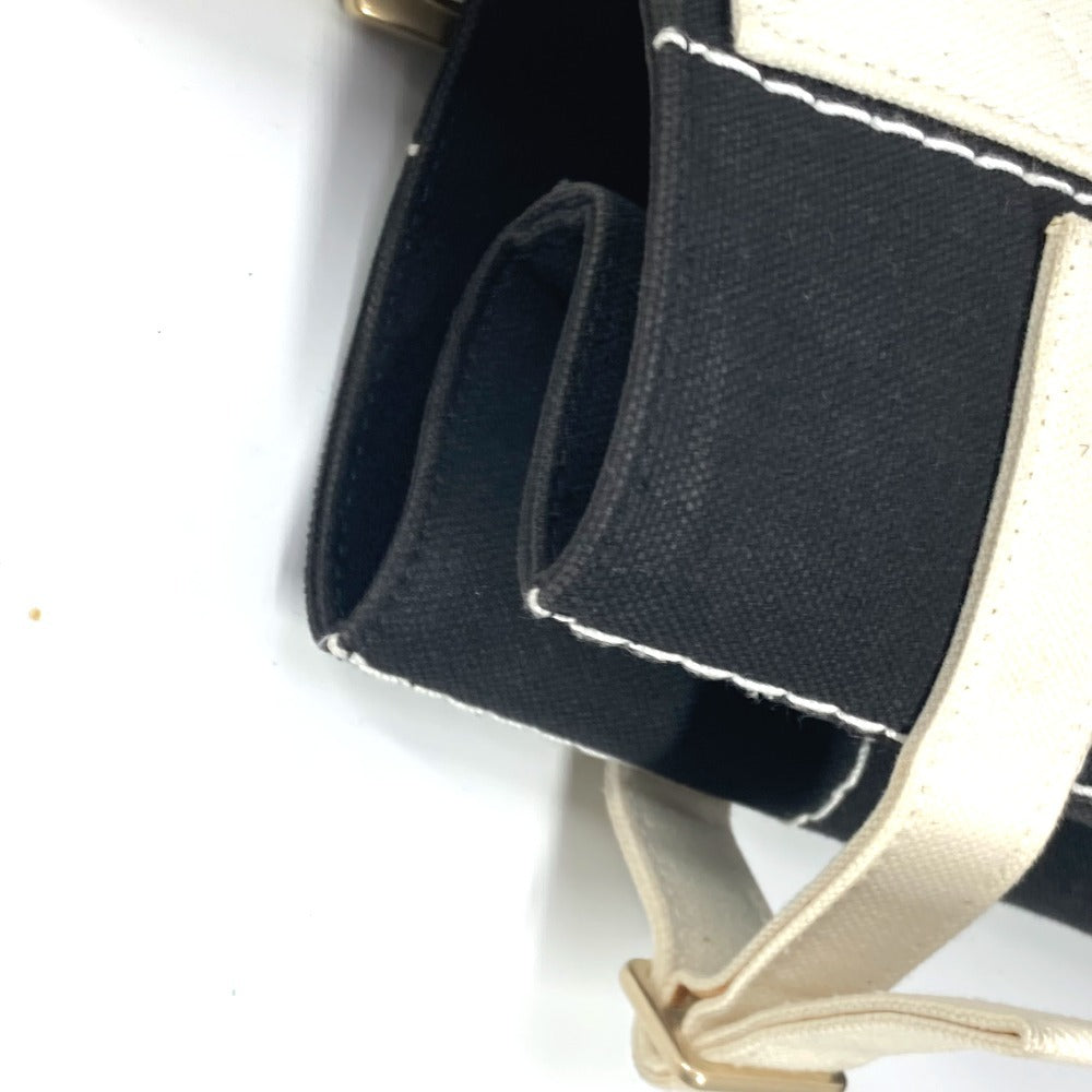 CHANEL Shoulder Bag canvas black CC COCO Mark Bicolor Women Used Authentic