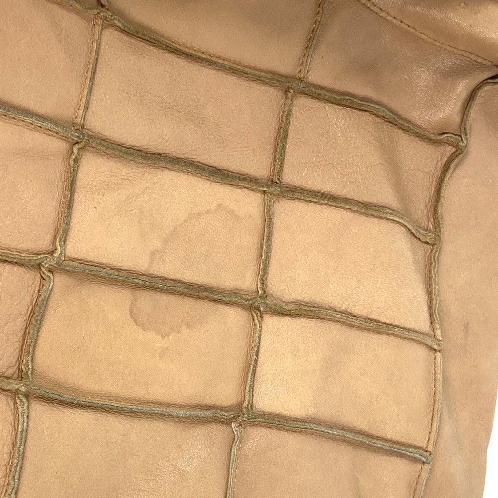 CHANEL Shoulder Bag leather beige vintage Chocolate bar Women Used Authentic