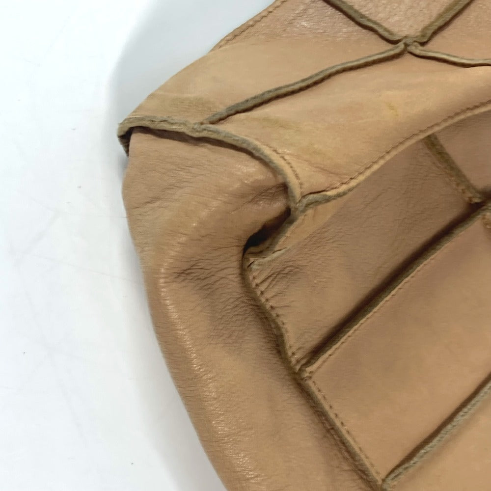 CHANEL Shoulder Bag leather beige vintage Chocolate bar Women Used Authentic