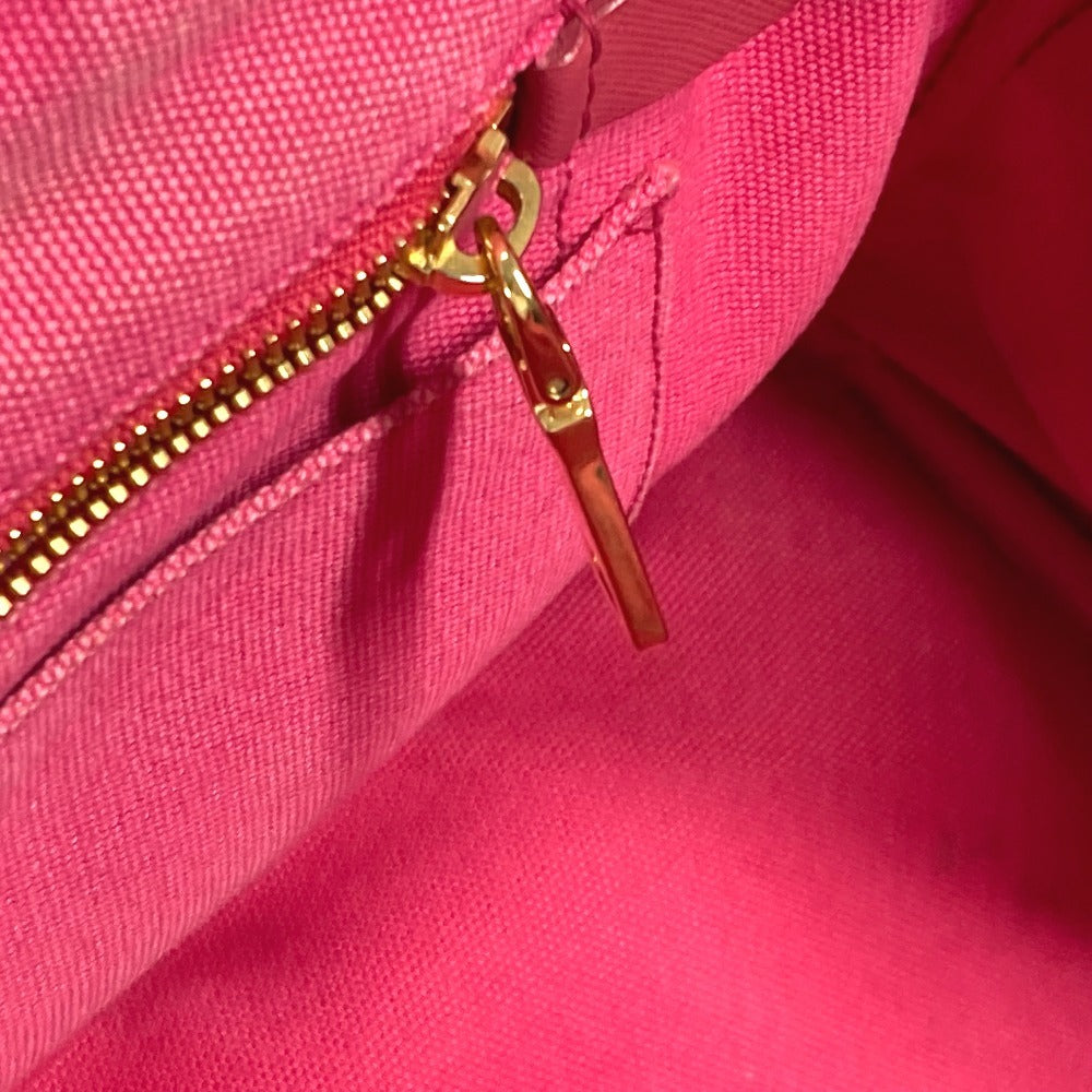 PRADA Tote Bag 1BG642 canvas pink Canapa logo M Women Used Authentic