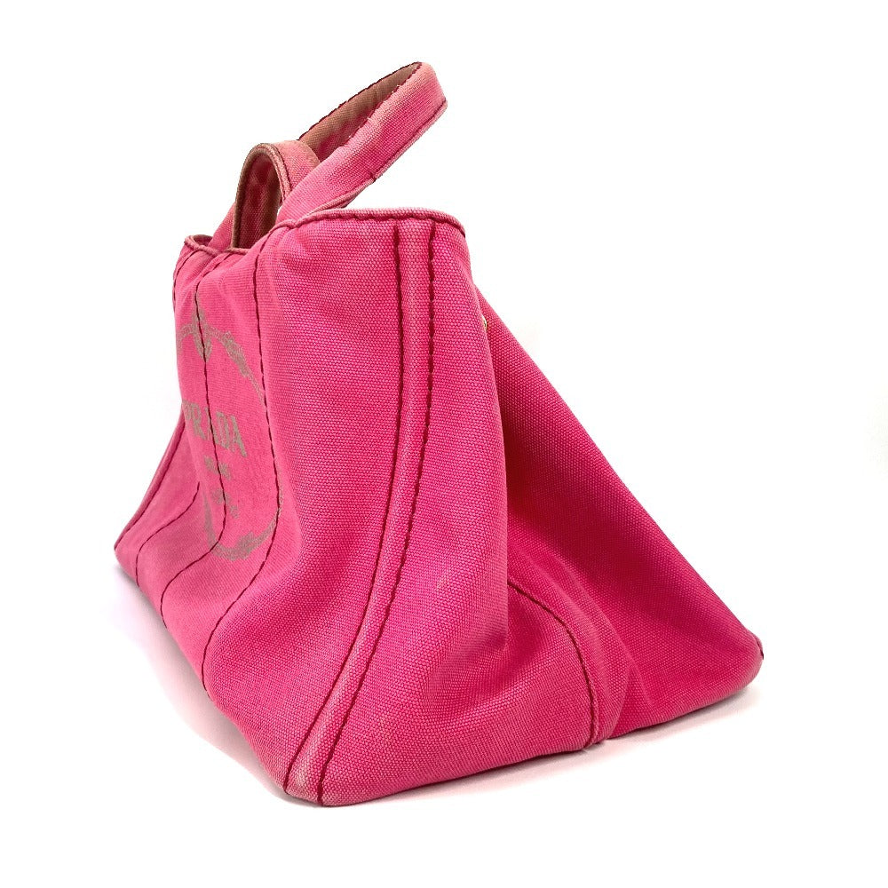 PRADA Tote Bag 1BG642 canvas pink Canapa logo M Women Used Authentic