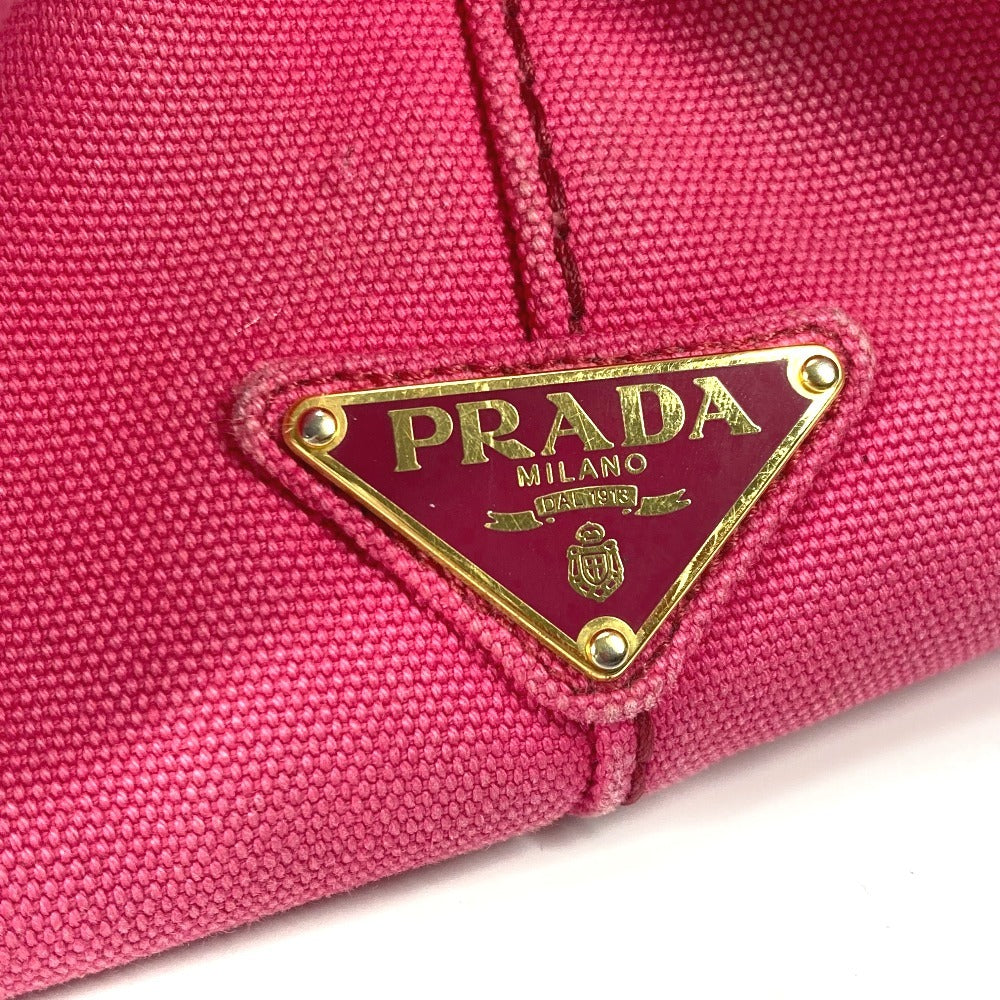 PRADA Tote Bag 1BG642 canvas pink Canapa logo M Women Used Authentic