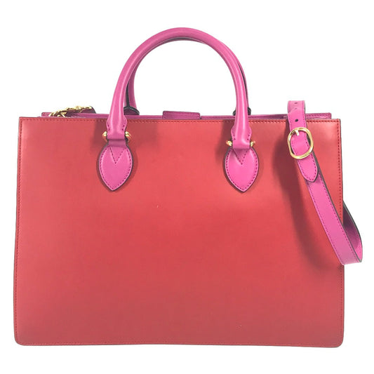 GUCCI Business bag 409530 leather Red Briefcase Bicolor logo unisex(Unisex) Used Authentic