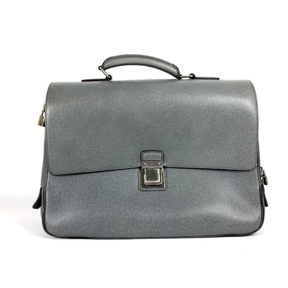 LOUIS VUITTON Business bag ‚l32638 Taiga Leather gray Taiga Vasiri GM mens Used Authentic
